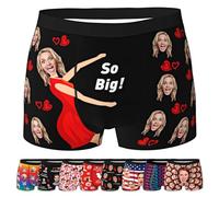 ARSWENGER Boxer da Uomo Personalizzati con Facce, Pantaloncini Boxer Personalizzati con Foto Divertenti, Intimo per Il Viso di Marito e Moglie Regalo di San Valentino(A113)