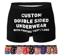 ARSWENGER Boxer da Uomo Personalizzati con Facce, Pantaloncini Boxer Personalizzati con Foto Divertenti, Intimo per Il Viso di Marito e Moglie Regalo di San Valentino(A138)
