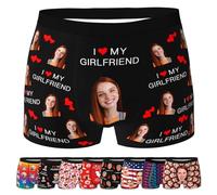 ARSWENGER Boxer da Uomo Personalizzati con Facce, Pantaloncini Boxer Personalizzati con Foto Divertenti, Intimo per Il Viso di Marito e Moglie Regalo di San Valentino(A68)