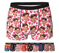 ARSWENGER Boxer da Uomo Personalizzati con Facce, Pantaloncini Boxer Personalizzati con Foto Divertenti, Intimo per Il Viso di Marito e Moglie Regalo di San Valentino(A88)