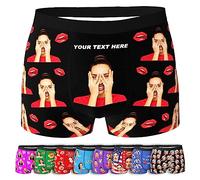 ARSWENGER Boxer da Uomo Personalizzati con Facce, Pantaloncini Boxer Personalizzati con Foto Divertenti, Intimo per Il Viso di Marito e Moglie Regalo di San Valentino(A48)