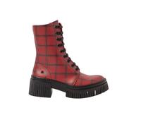 ART 1375 York, Stivaletti Bassi con Lacci Donna, Rosso Tartan, 37 EU