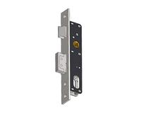 Art. 338 SERRATURA PER MONTANTI catenaccio e scrocco reversibile Frontale Inox Cilindro ovale non incluso - E - 25