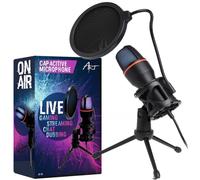 ART AC-02 MICROFONO A CONDESATORE PC USB LIVE GAMING DA TAVOLO BLACK CON LED