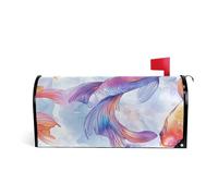 Art Acquerello Pittura Pesce Casella Postale Decorativa copre magnetico per autunno divertimento pasqua mailbox copre magnetico dimensioni standard copertura para buzon