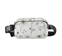 Art Anemone Bianco Marsupio Crossbody Passaporto Borsa Sling Donne Borse Petto Fanny Pack per Allenamento Corsa, Colore 01, 1 Size