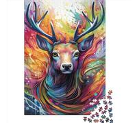 Art Animal Elk Jigsaw Puzzle Impossible 1000Pcs Decorazione Per La Casa. Rilassamento E Intelligence Per Adulti E Bambini Da 12 Anni 1000pcs (75x50cm)