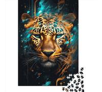 Art Animal Leopard Puzzle Impossibili 1000Pcs Decorazione Per La Casa. Giochi Rilassamento E Intelligence Per Adulti E Ragazzi Da 14 Anni 1000pcs (38x26cm)