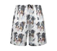 Art Australian Shepherd Dogs - Pantaloni da pigiama da uomo, comodi, colore: bianco, arte Australian Shepherd cani bianco, L