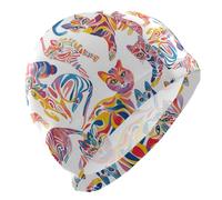 Art Balinesecats Bianco Mens Nuoto per Unisex Adulti Capelli Corti Impermeabile Nuotare per gli Uomini Protezione dei Capelli e Drag Riduzione gorros para natacion