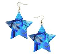 Art Blue Dragonfly Orecchini da donna alla moda, orecchini pendenti celesti, gioielli a forma di stella per un versatile, One Size, Pelle