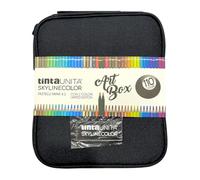 Art Box TintaUnita Skylinecolor 110 colori BLU astuccio con manico e interno organizzato con pastelli mina 4,2mm antirottura + colori multicolor edizione limitata (NERO)