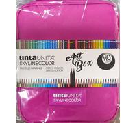 Art Box TintaUnita Skylinecolor 110 colori VIOLA astuccio con manico e interno organizzato con pastelli mina 4,2mm antirottura + colori multicolor edizione limitata