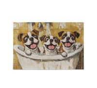 Art Boxer Dogs Vintage vasca da bagno puzzle puzzle in legno divertente regali per anziani 1000 pezzi