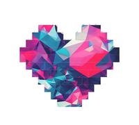 Art Brick Puzzle a forma di cuore astratto poligonale spazio stampa 3D puzzle blocchi di costruzione 30 pezzi fai da te regalo rilassante