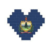 Art Brick Puzzle a forma di cuore bandiera dello stato del Vermont stampa 3D blocchi di costruzione 30 pezzi fai da te regalo rilassante