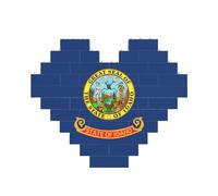 Art Brick Puzzle a forma di cuore bandiera dello stato dell'Idaho stampa 3D blocchi di costruzione 30 pezzi fai da te regalo rilassante
