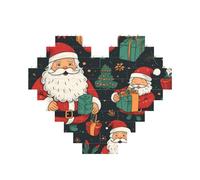 Art Brick Puzzle a forma di cuore Buon Natale Stampa 3D Puzzle Building Blocks 30 Pezzi Fai Da Te Rilassante Regalo