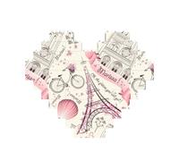 Art Brick Puzzle a forma di cuore cane e Paris Towe stampa 3D puzzle blocchi di costruzione 30 pezzi fai da te regalo rilassante