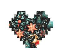 Art Brick Puzzle a forma di cuore di Natale Stampa 3D Jigsaw Building Blocks 30 Pezzi FAI DA TE Regalo Rilassante