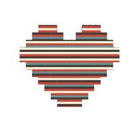 Art Brick Puzzle a forma di cuore moda a righe stampa 3D puzzle blocchi di costruzione 30 pezzi fai da te regalo rilassante