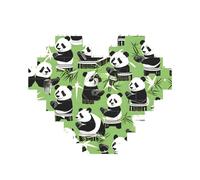 Art Brick Puzzle a forma di cuore Panda Bamboo Print 3D Jigsaw Building Blocks 30 Pezzi FAI DA TE Regalo Rilassante
