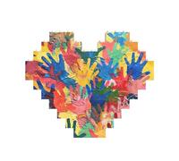 Art Brick Puzzle a forma di cuore per bambini stampa a mano 3D puzzle blocchi di costruzione 30 pezzi fai da te regalo rilassante
