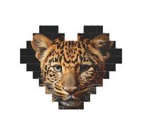 Art Brick Puzzle a forma di cuore stampa leopardata 3D puzzle blocchi di costruzione 30 pezzi fai da te regalo rilassante