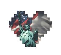 Art Brick Puzzle a forma di cuore Statua della Libertà Bandiera Stampa 3D Puzzle 30 Pezzi Fai Da Te Rilassante Regalo