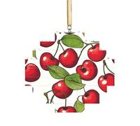 Art Brick Puzzle a forma di losanga puzzle 3D fai da te Building Block Ornamento Home Decor Bella dolce stampa ciliegia rossa