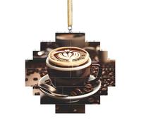 Art Brick Puzzle a forma di losanga puzzle 3D fai da te Building Block Ornamento Home Decor Caffè caldo con stampa chicco di caffè