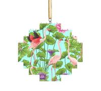 Art Brick Puzzle a forma di losanga puzzle 3D fai da te Building Block Ornamento Home Decor Flamingo Love Flowers Stampa