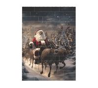 Art Brick Puzzle Set DIY Building Blocks 3D Puzzle Buon Natale Stampato Design Desk Decor 10,2 x 14 cm