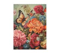 Art Brick Puzzle Set DIY Building Blocks 3D Puzzle Fiori e Farfalla Design Stampato Decorazione Scrivania 10,2 x 14 cm