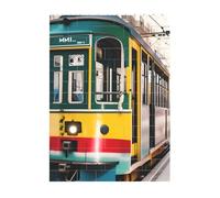 Art Brick Puzzle Set DIY Building Blocks 3D Puzzle Lisbona Tram Design Stampato Decorazione Scrivania 10,2 x 14 cm