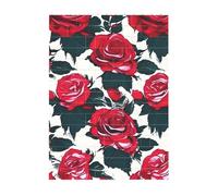 Art Brick Puzzle Set DIY Building Blocks 3D Puzzle Rosa Fiore Immagine Floreale Stampato Design Desk Decor 10,2 x 14 cm