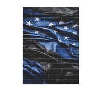 Art Brick Puzzle Set DIY Building Blocks Puzzle 3D American Blue Line Flag Stampato Design Desk Decor 10,2 x 14 cm