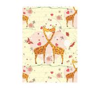 Art Brick Puzzle Set DIY Building Blocks Puzzle 3D Baciare Giraffa Cuore Farfalla Design Stampato Decorazione Scrivania 10,2 x 14 cm