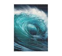 Art Brick Puzzle Set DIY Building Blocks Puzzle 3D Bella Ocean Onde Stampato Design Desk Decor 10,2 x 14 cm