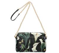 Art Calla Lily Flower Verde e Bianco Moda Crossbody Piccole Borse Per Le Donne In Pelle Vegana Delle Donne Borsa A Tracolla Impermeabile Borse A Tracolla