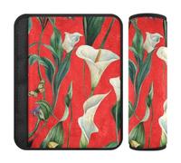 Art Calla Lily Red Flower 2 pz cintura di sicurezza imbottita copertura protegge il collo e le spalle per camion Protector para cinturón de carro