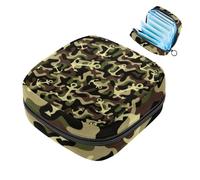 Art Camo Green and Anchor - Borsa per assorbenti igienici, grande, con cerniera, per assorbenti mestruali, per ragazze e donne