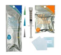 Art Clay Silver 50 g, siringa tipo 10 g (con 3 punte) e set di 3 panni per lucidatura A-0275, A-0281