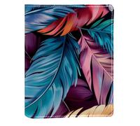 Art Colorful Bird Feathers - Copertina per libri sostituibile, in pelle PU, riutilizzabile, adatta per notebook da 148 x 210 mm