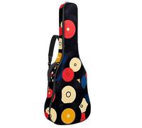 Art Colorful Vinyl Retro Record 21 41 42 pollici Custodia per chitarra acustica con tracolla regolabile Borsa per chitarra con gancio posteriore, adatta per chitarre elettriche e bassi chitarre