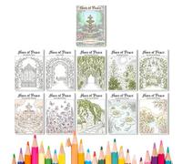 Art Coloring Posters Set - Large Paper Sheets With Patterns, Single