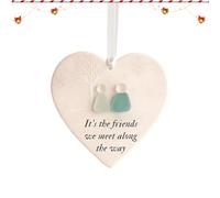 Art de galets cœur d’amitié | pendentif en verre fait main pour fille, amie ou sœur | souvenir symbolique et cadeau pour anniversaire, Noël, mariage ou fête des mères.