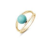 Art Déco, anello di fidanzamento in argento Sterling 925 con alone turchese e gambo diviso anello di fidanzamento in argento Sterling 925, N 1/2, Pietra preziosa., Turchese