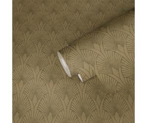 Art Déco Carta Da Parati Look Glamour - Oro, Beige, Marrone
