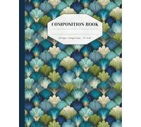 Art Deco Composition Notebook - Neo Deco Shell Pattern - College Ruled - 110 Pages: Vintage-Inspired Softcover Notebook with Modern Fan Design